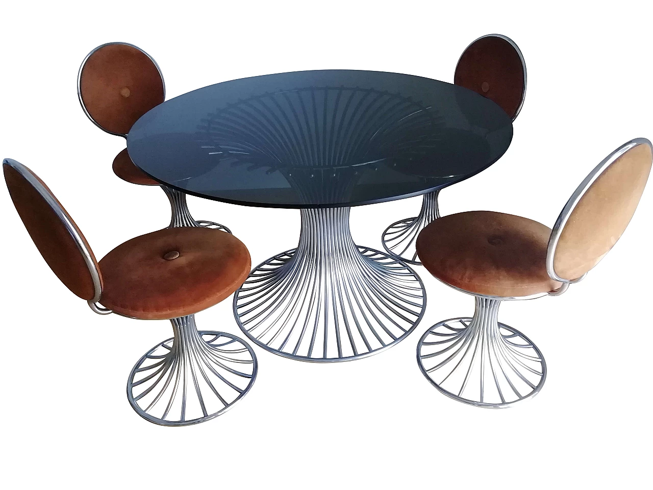 Table and 4 chairs by Gastone Rinaldi, 1960s 1099423