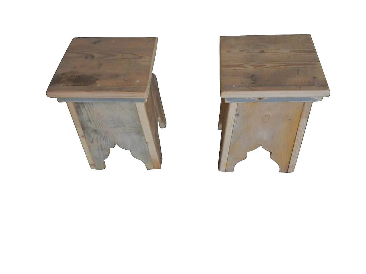 Pair of wooden stools, 80's 1099878
