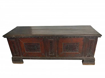Antique walnut Italian cassone, late 18th century