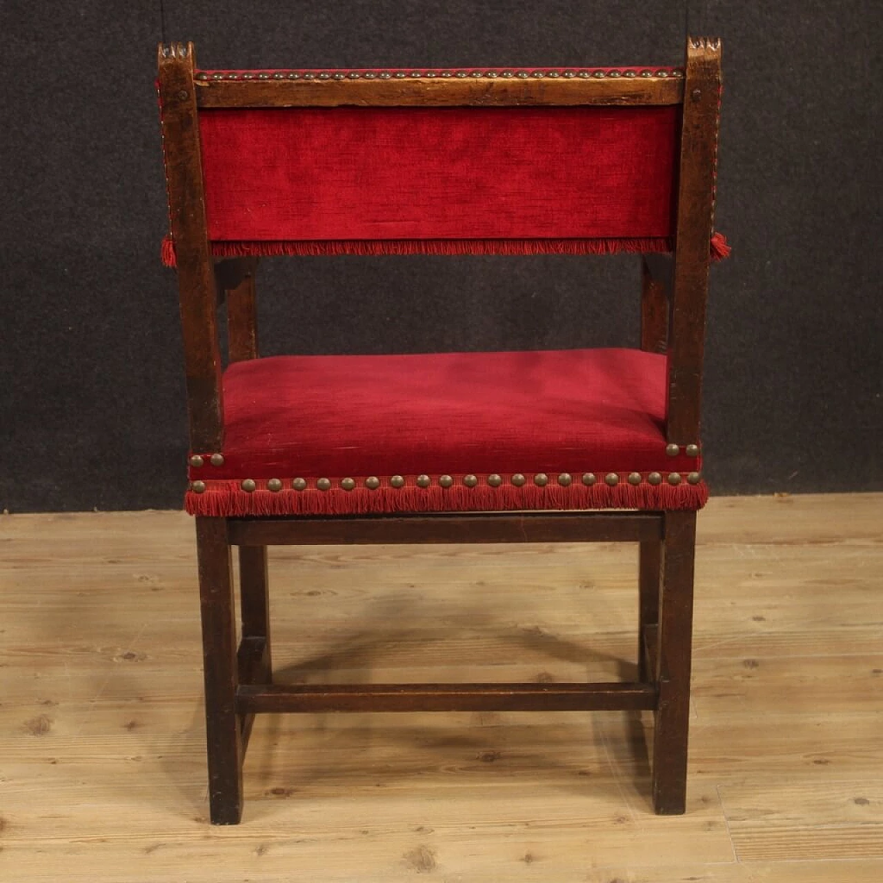 Ancient 19th century Italian walnut armchair 1100290