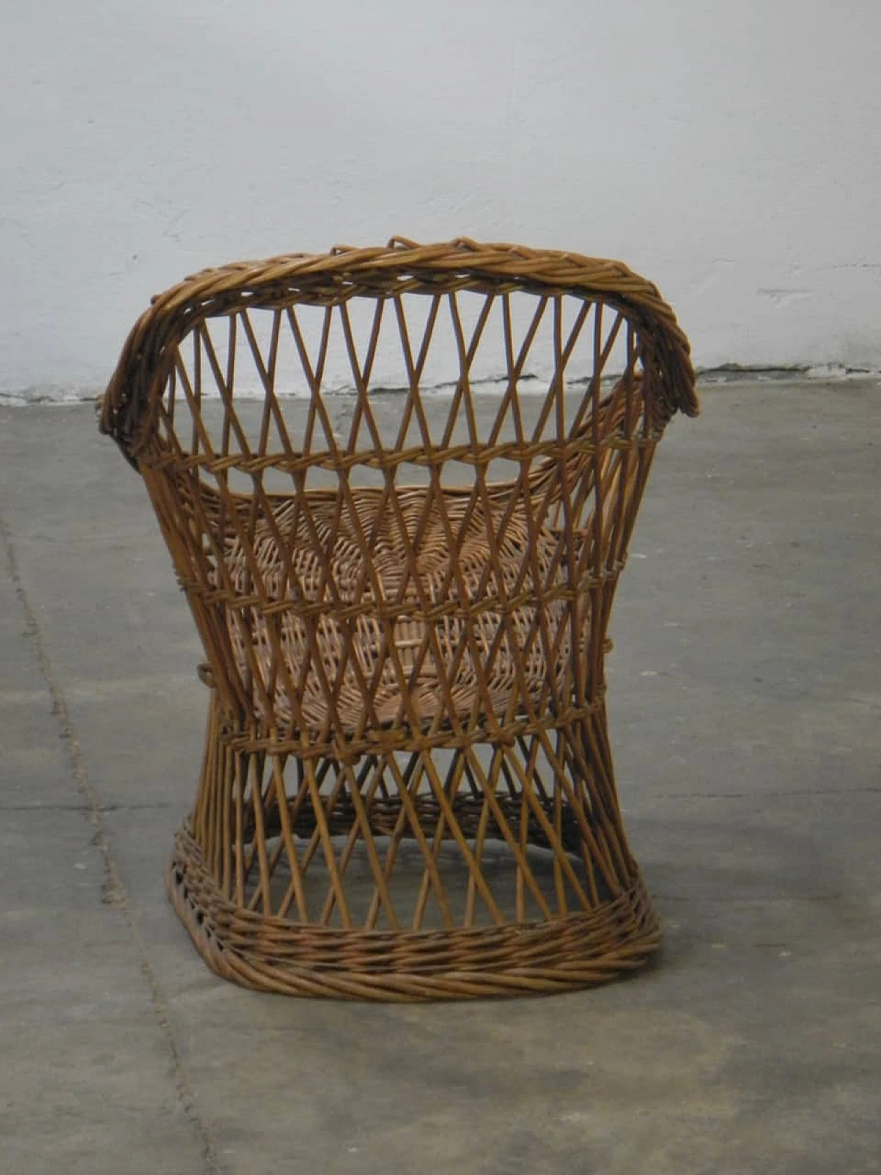 Small vintage chair for kids in woven vimini, anni 60 1100350