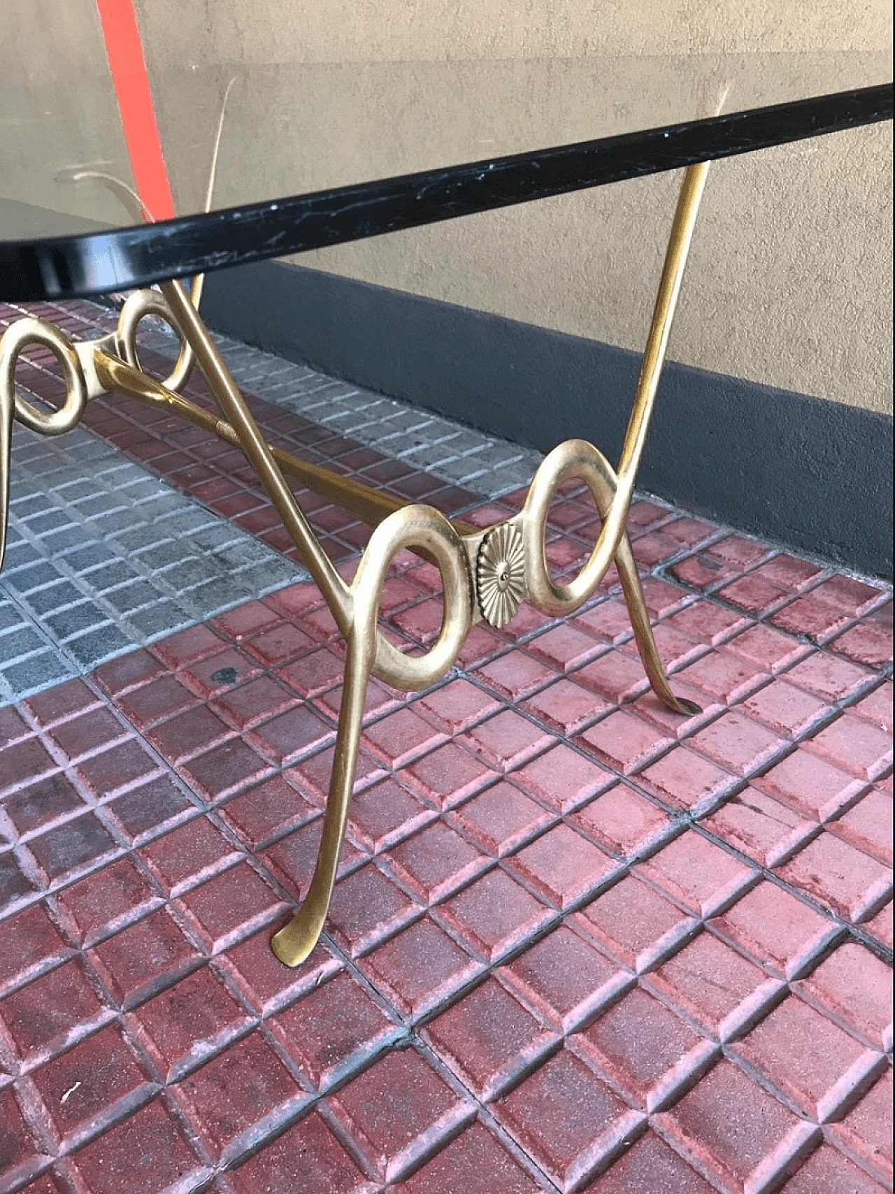 Smoking brass coffee table, 50s 1100362