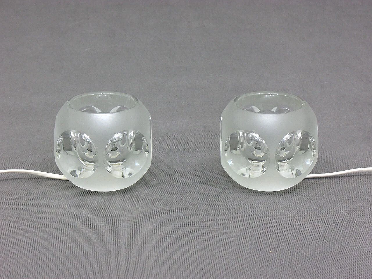 Coppia di lampade da tavolo in vetro di Peill & Putzler, anni '70 1100874