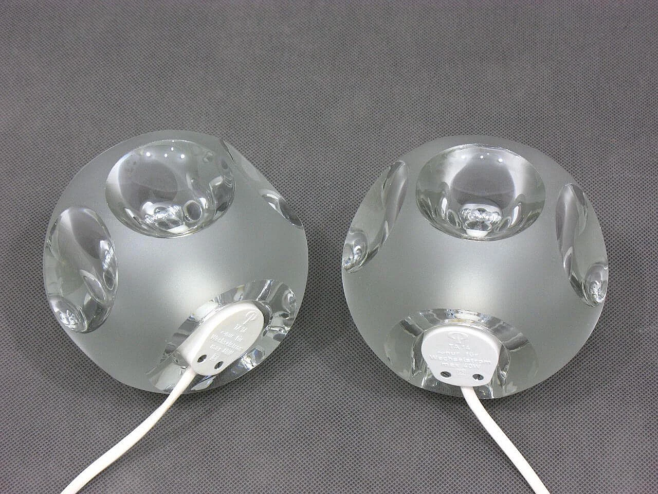 Glass Table Lamps from Peill & Putzler, 1970s, Set of 2 1100878