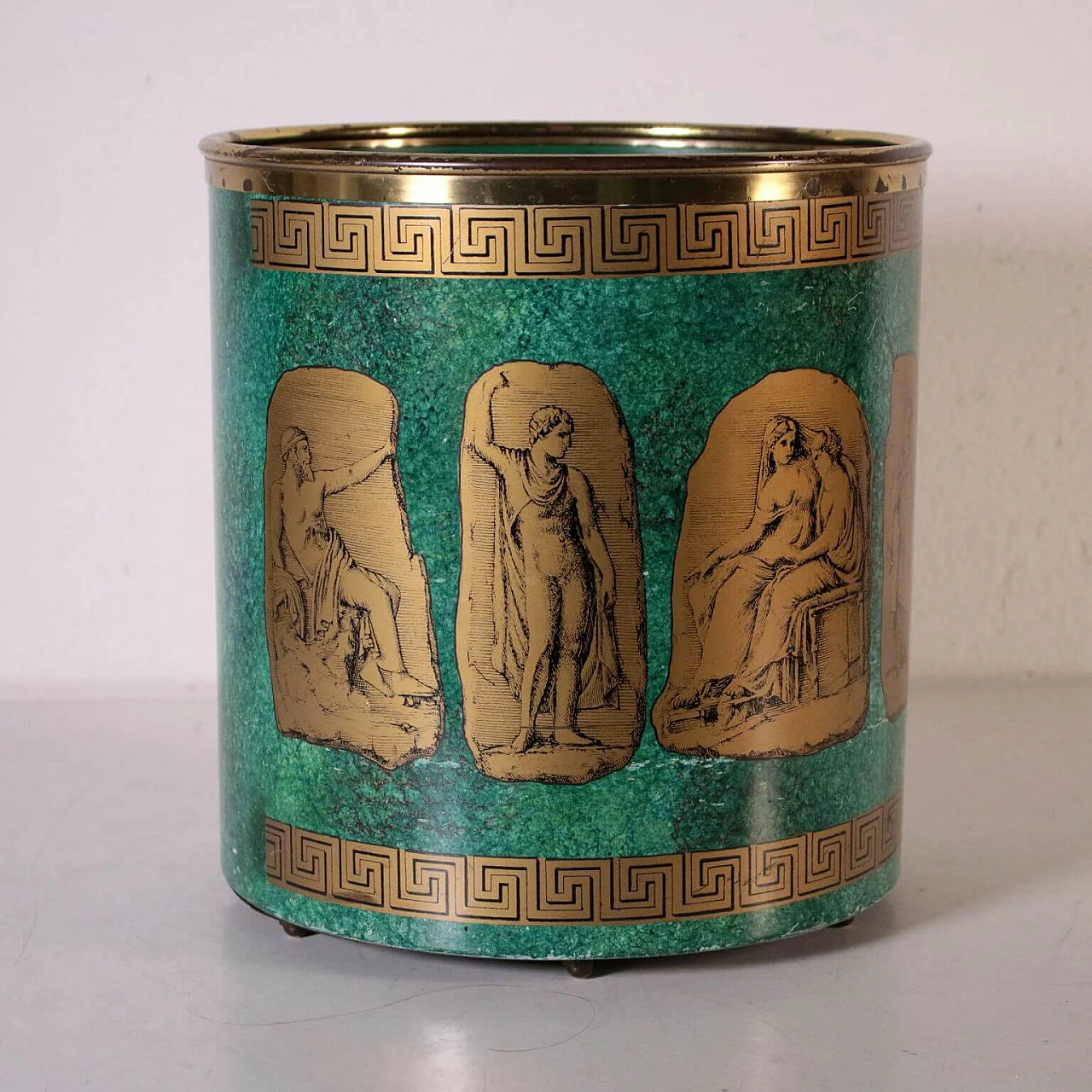 Brass paper basket by Felice Galbiati, 50s 1101557