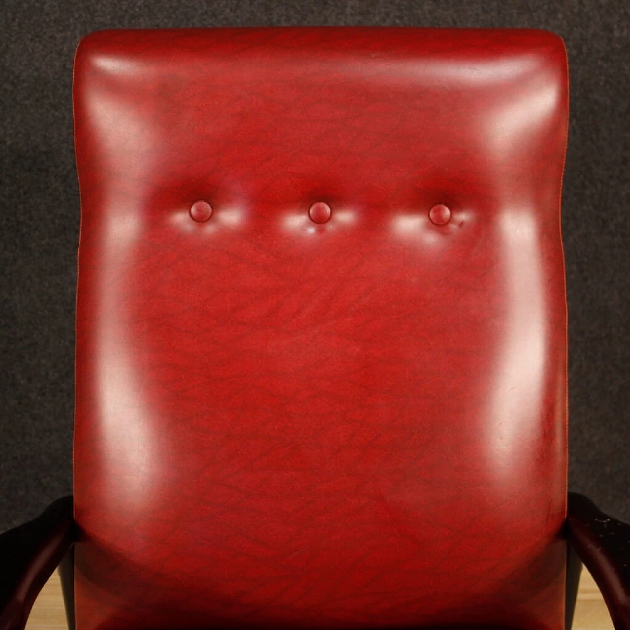 Italian design armchair in red imitation leather 1102023