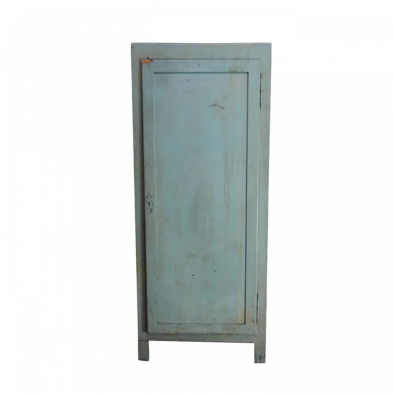 Small industrial armoire in light blue wood, Italy, 70s 1102325