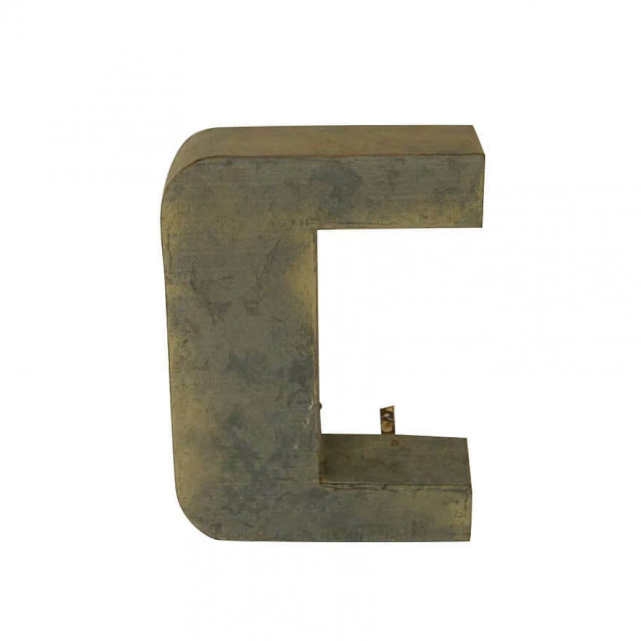 Wall decor capital letter C made in tin, 70s 1102468