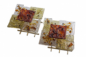 Pair of Patchwork wall sconces by Toni Zuccheri for Venini