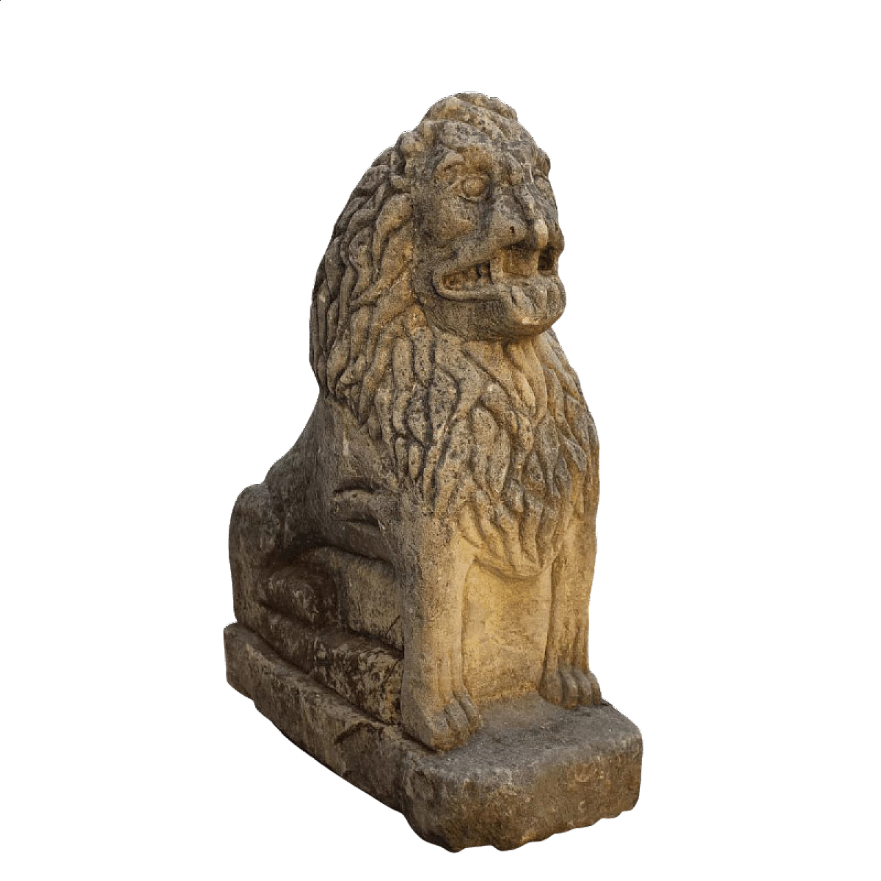 Leone assiso, scultura in pietra in stile gotico, fine '800 1102584