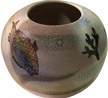 Vaso in ceramica con pesci, Albisola