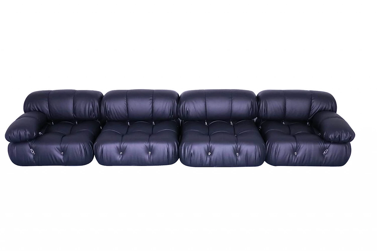 Camaleonda by Mario Bellini for B&B, modular black leather sofa 1102747
