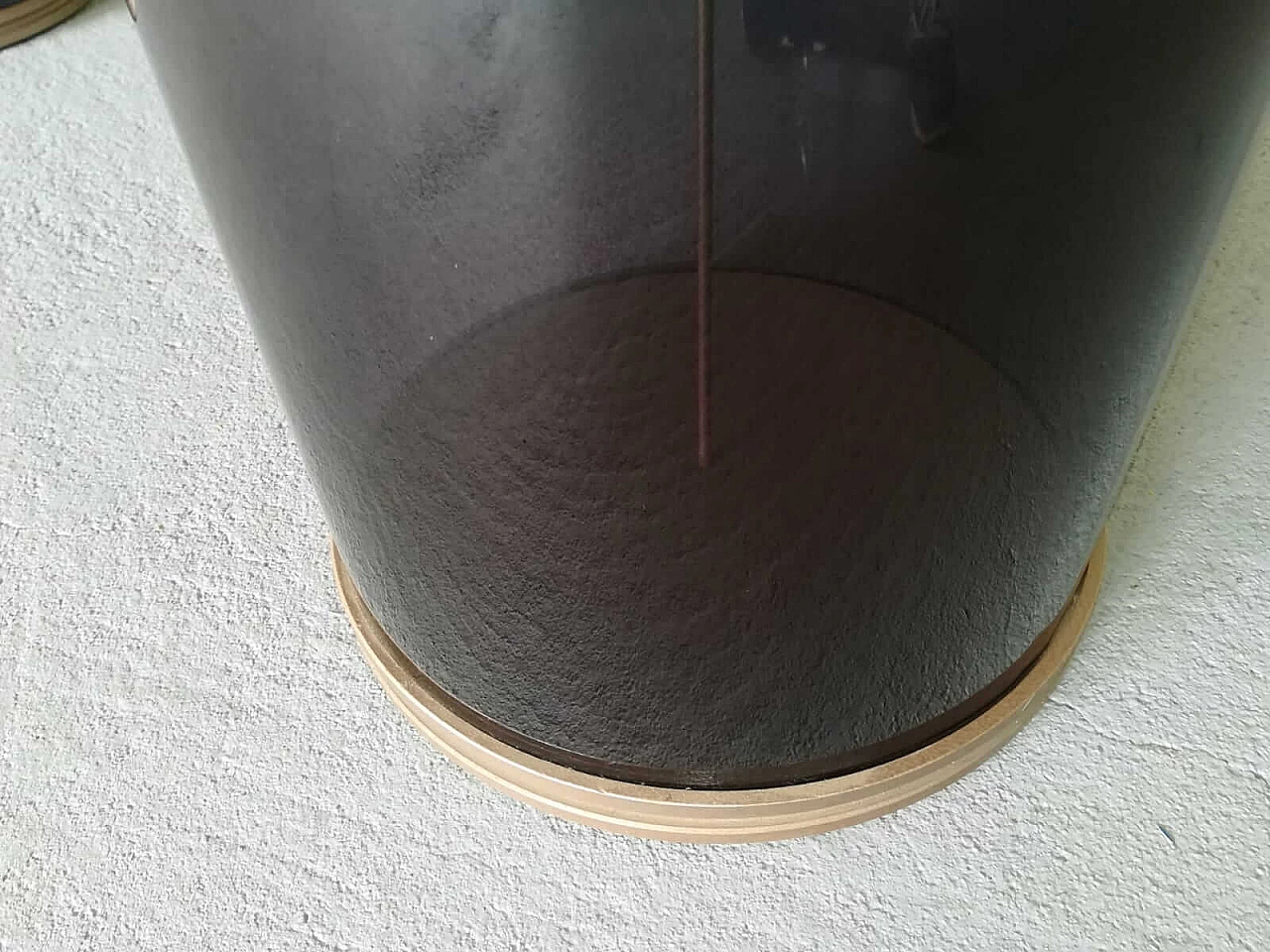 Grande tavolo dirigenziale in noce e plexiglass nero 1102762