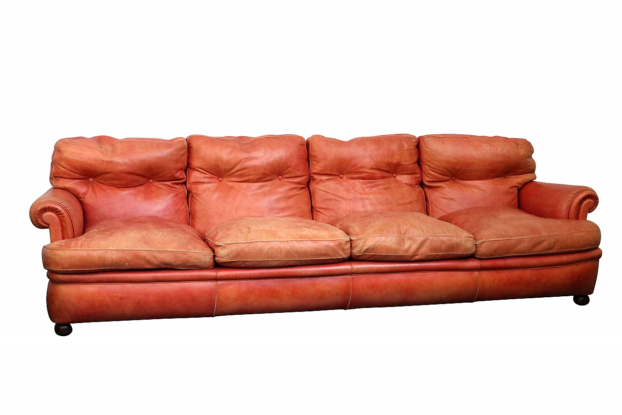 Divano modello Dream di Poltrona Frau in pelle arancione, anni 70 1102870