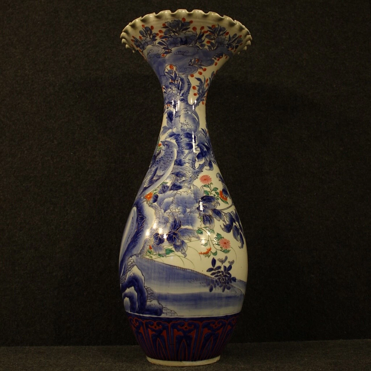 Vaso giapponese in ceramica smaltata e dipinta, XX secolo 1103118