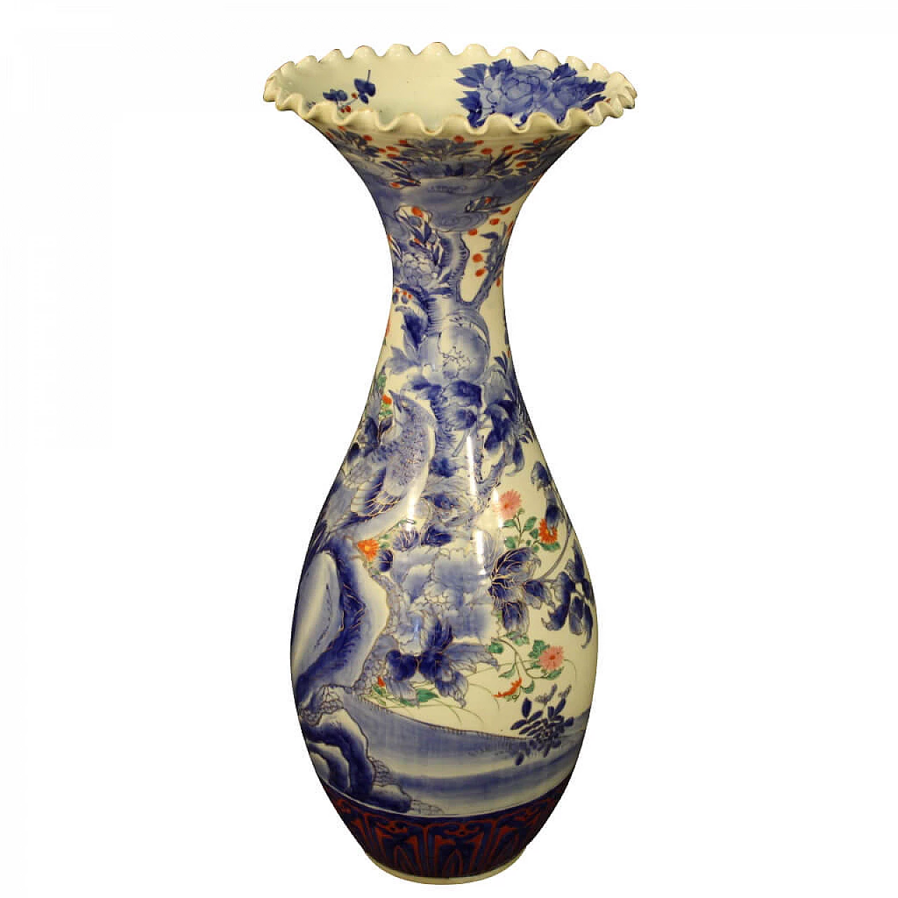 Vaso giapponese in ceramica smaltata e dipinta, XX secolo 1103159