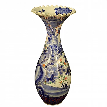 Vaso giapponese in ceramica smaltata e dipinta, XX secolo