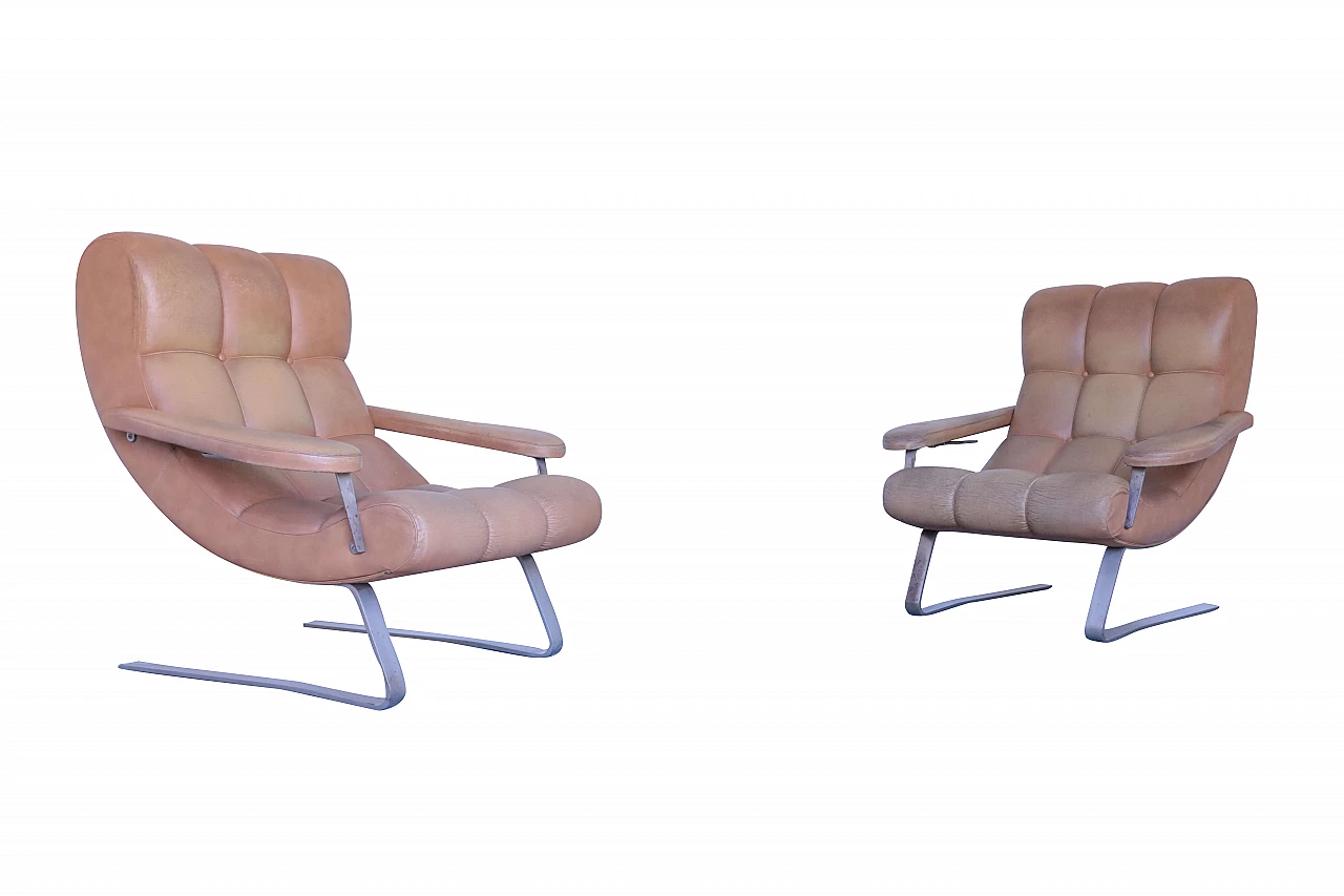 70s Lounge Chairs by Guido Bonzani for Tecnosalotto 1103308