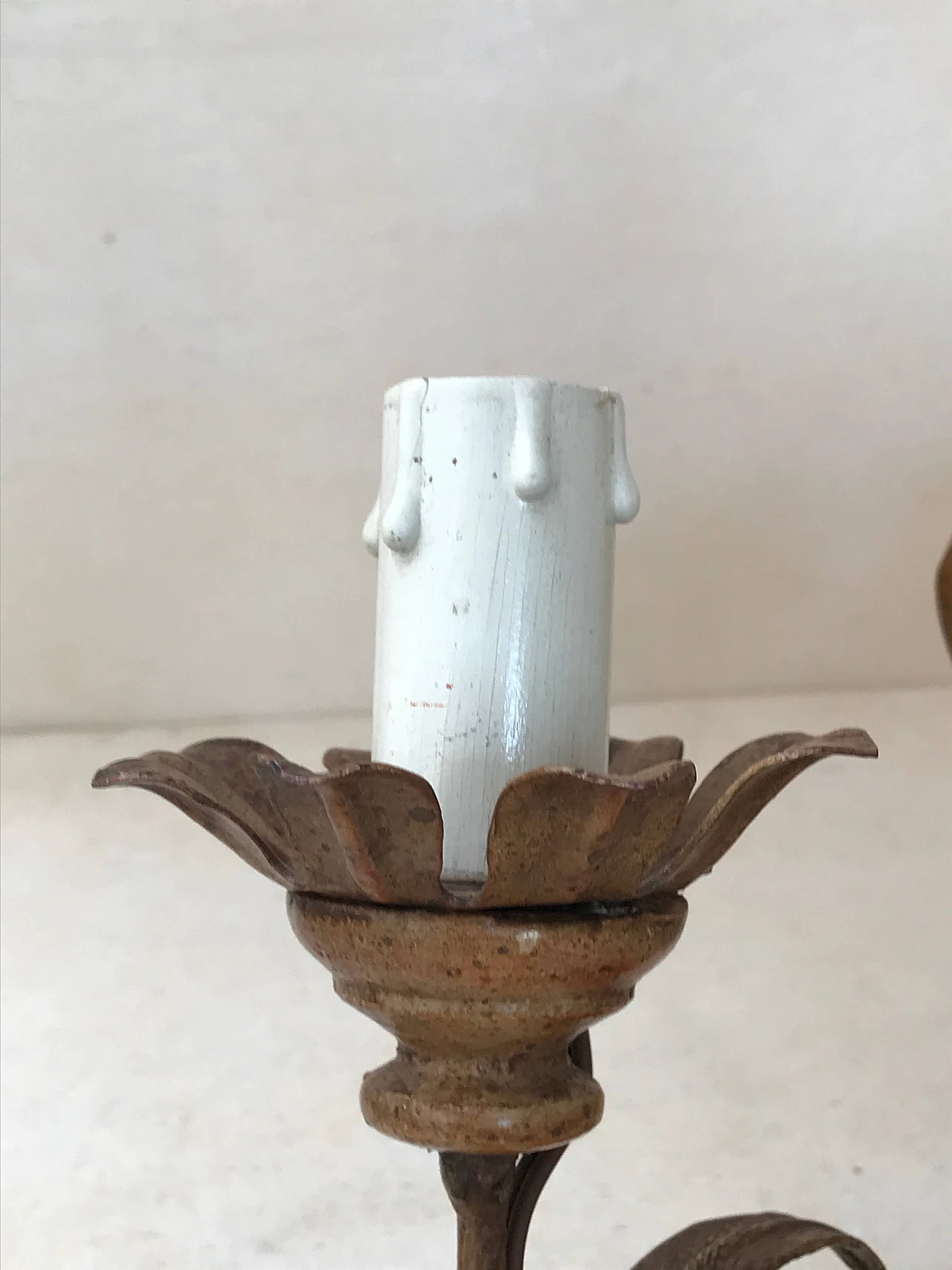 Three-armed wall sconce with leaves 1103357