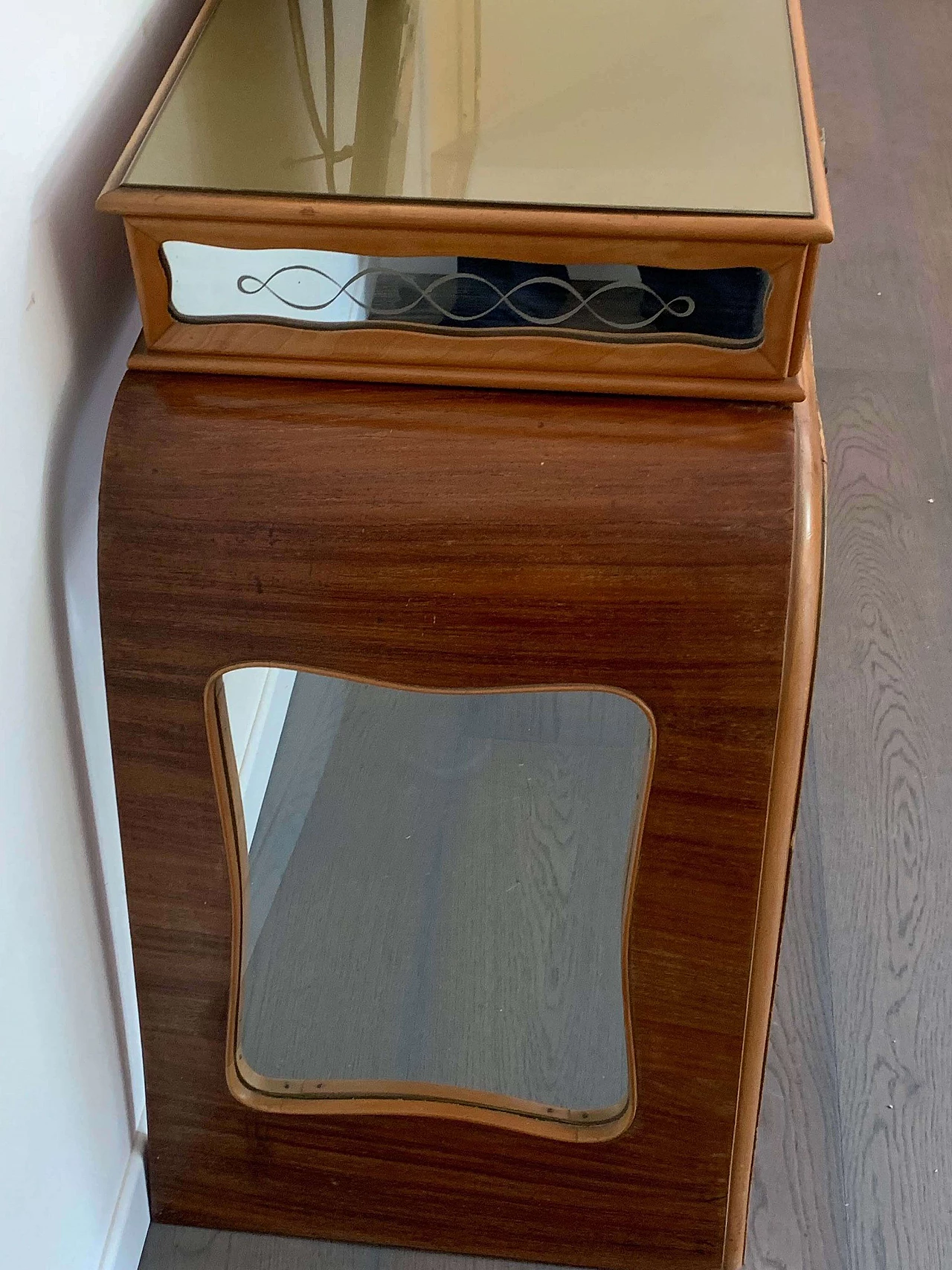 Tavolo da console in palissandro Art Deco con specchio, anni '30 1103713