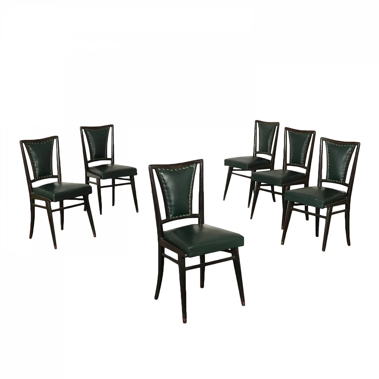 6 Wooden and skai chairs, 1950s 1103871