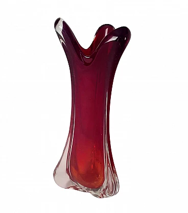 80's Murano red vase Vetrarti