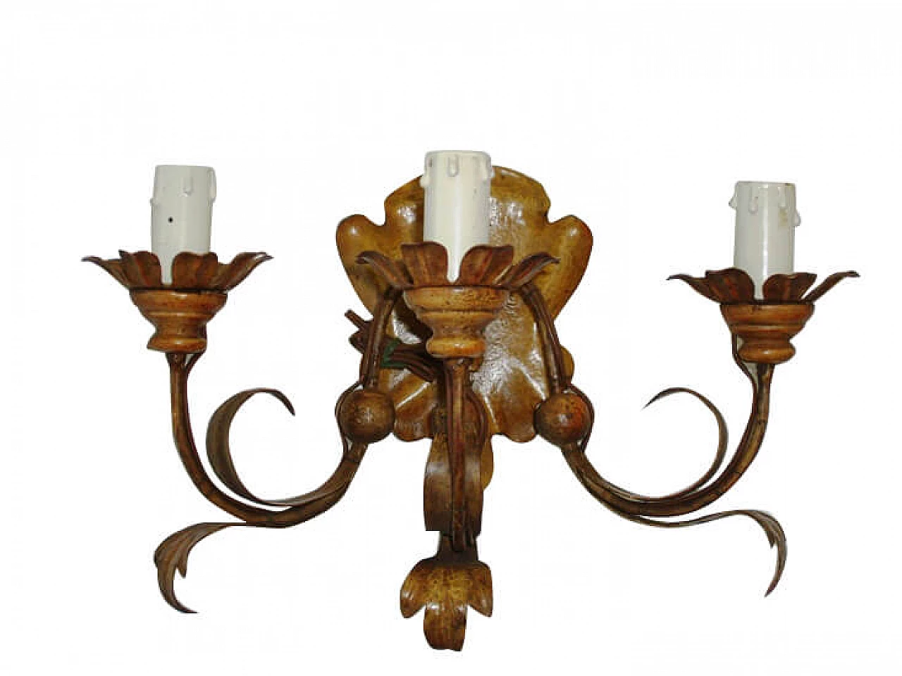 Three-armed wall sconce with leaves 1103978
