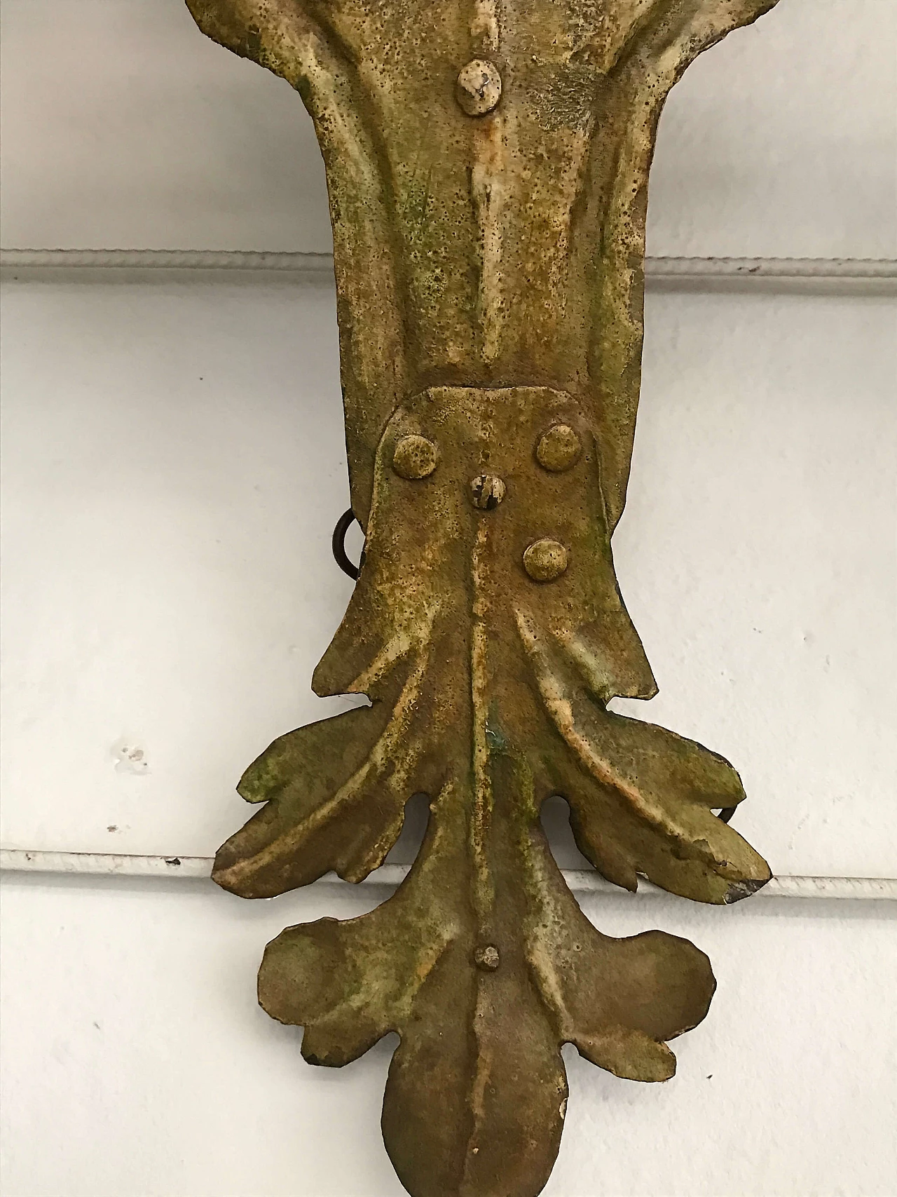 Applique settecentesca floreale avorio a 5 punti luce, '900 1104047