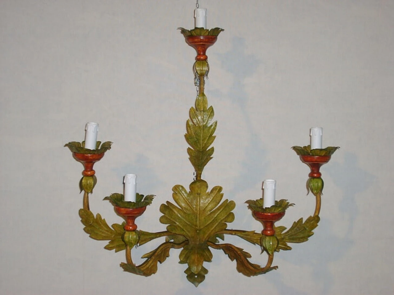 Green polychrome wall lamp with 5 light points 1104049