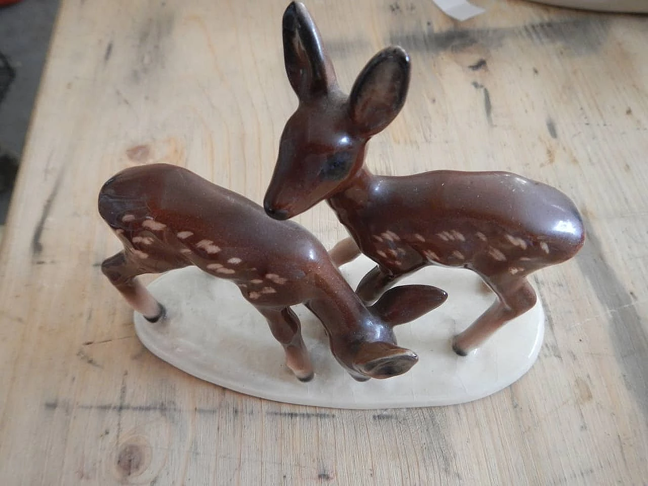 Small ceramic sculpture with deers, Germany, 60s 1104088