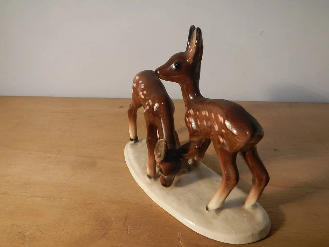 Small ceramic sculpture with deers, Germany, 60s 1104091