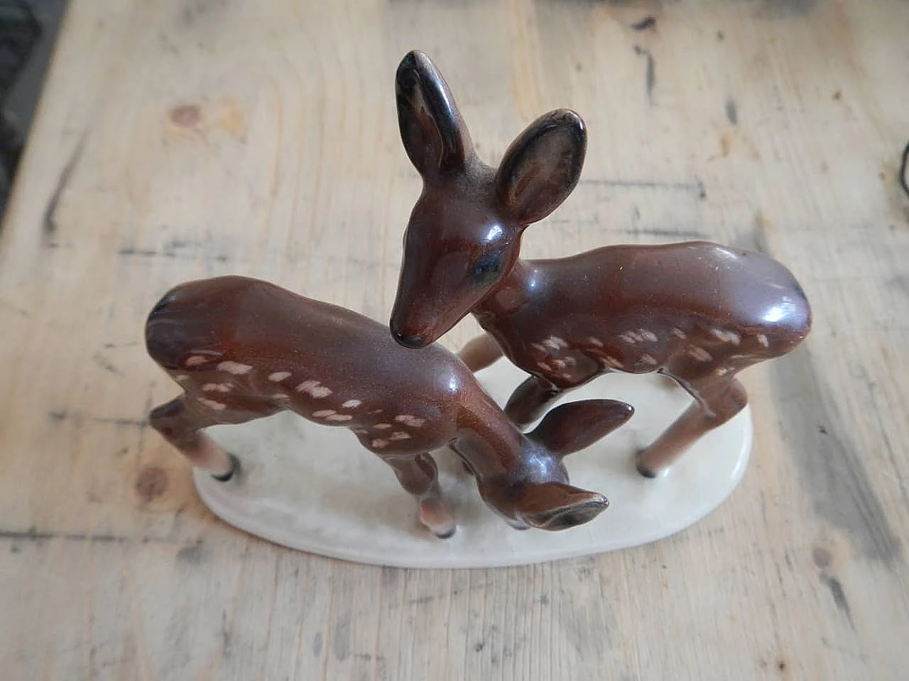 Small ceramic sculpture with deers, Germany, 60s 1104092