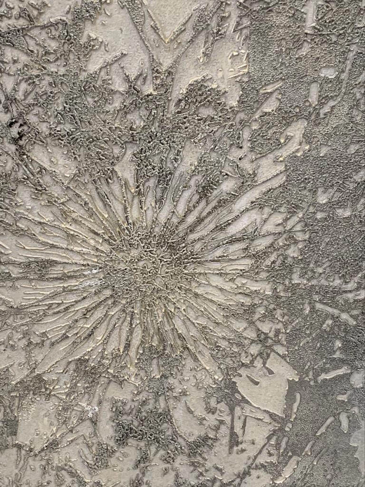 Silver panel in sculpted resin, Psychedelic art, 70s 1104245