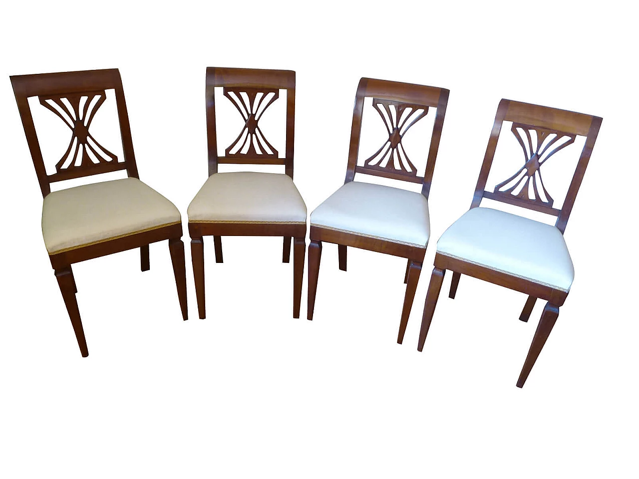 4 sedie in legno stile reggenza artigianali, '900 1104309
