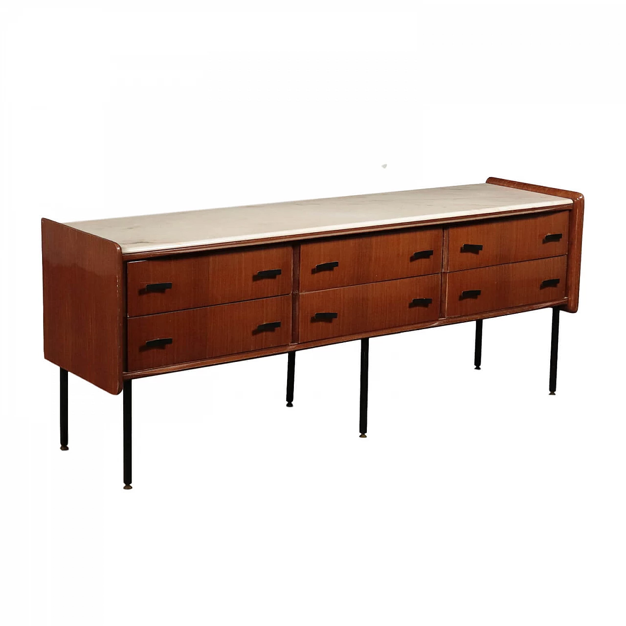 Wooden dresser with marble top, 1960s 1104423