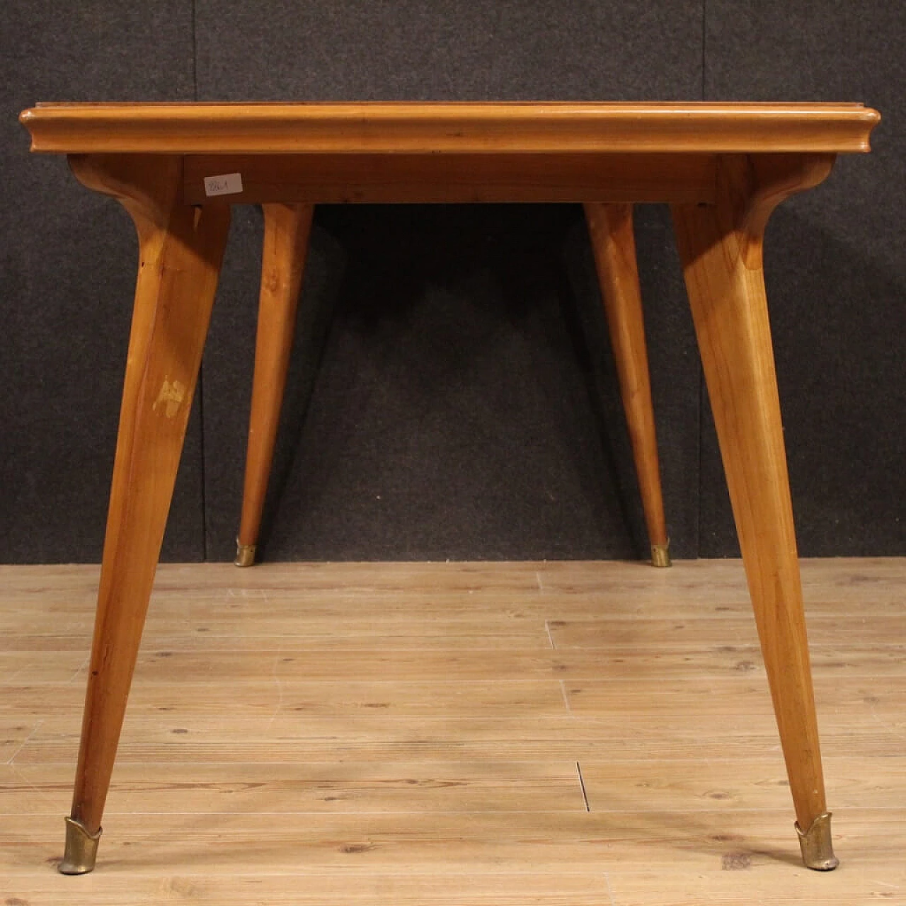 Italian design table in cherry wood and fruit wood 70's 1104535