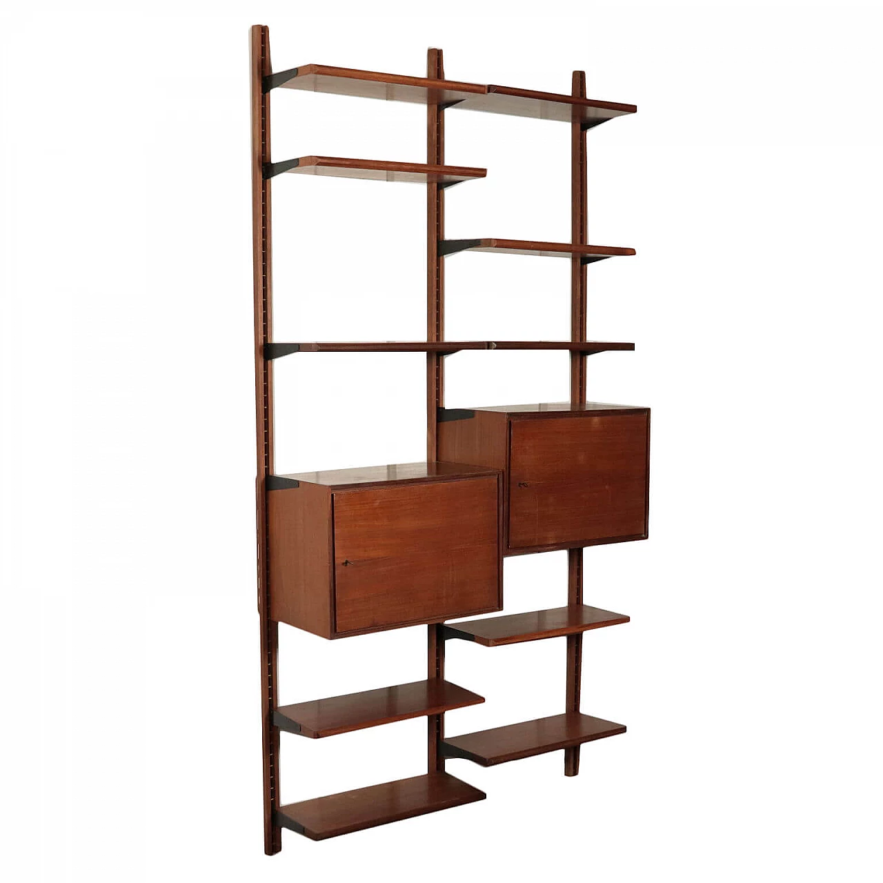 Wall-mounted teak bookcase, 1960s 1104565