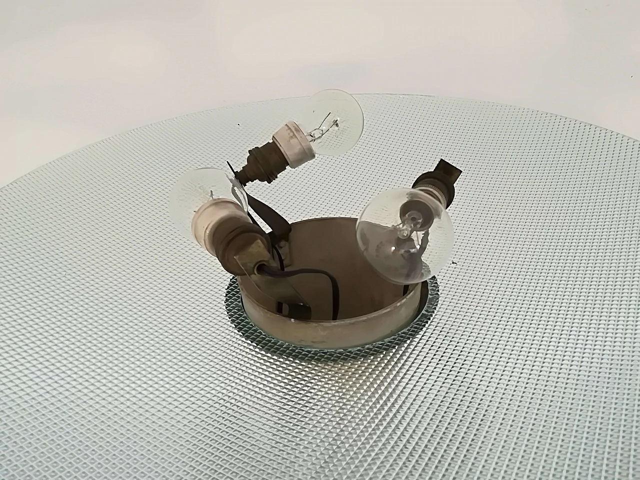 Piantana in vetro e ottone, anni '50 1104567