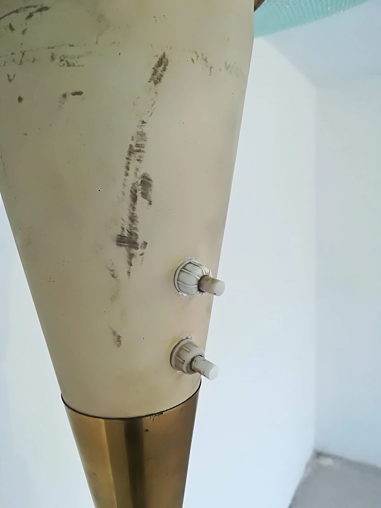 Piantana in vetro e ottone, anni '50 1104571