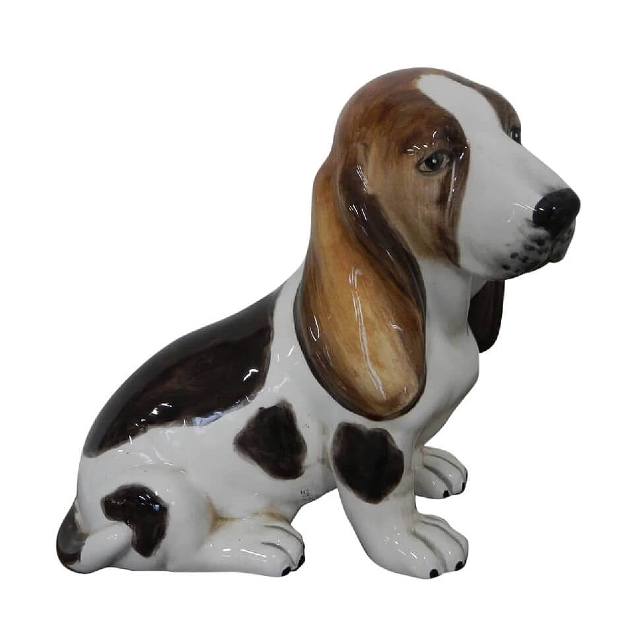 Piccola sculture di cane in ceramica dipinta, anni 80 1104619