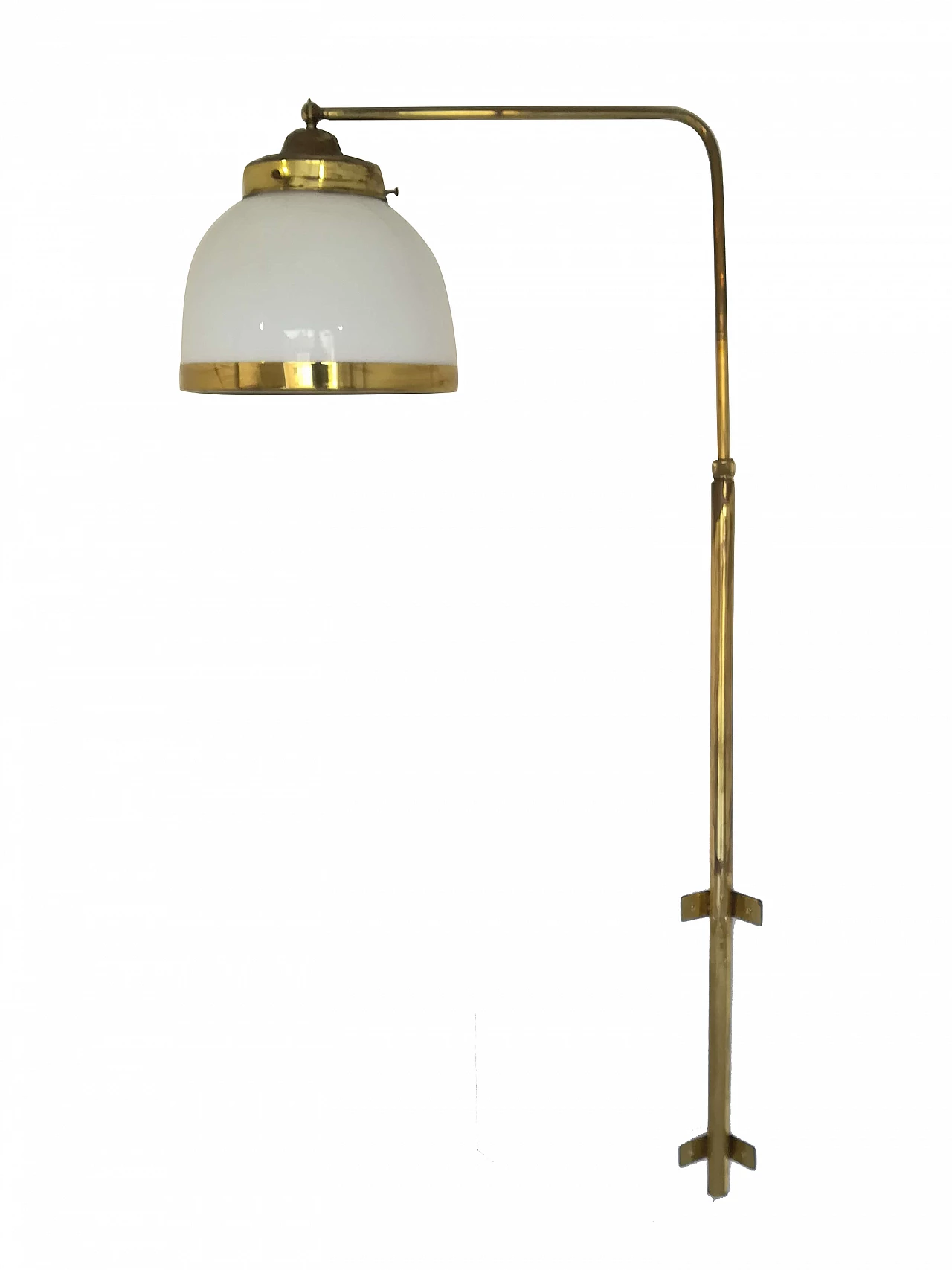 Lampada da angolo in vetro e ottone 1104646