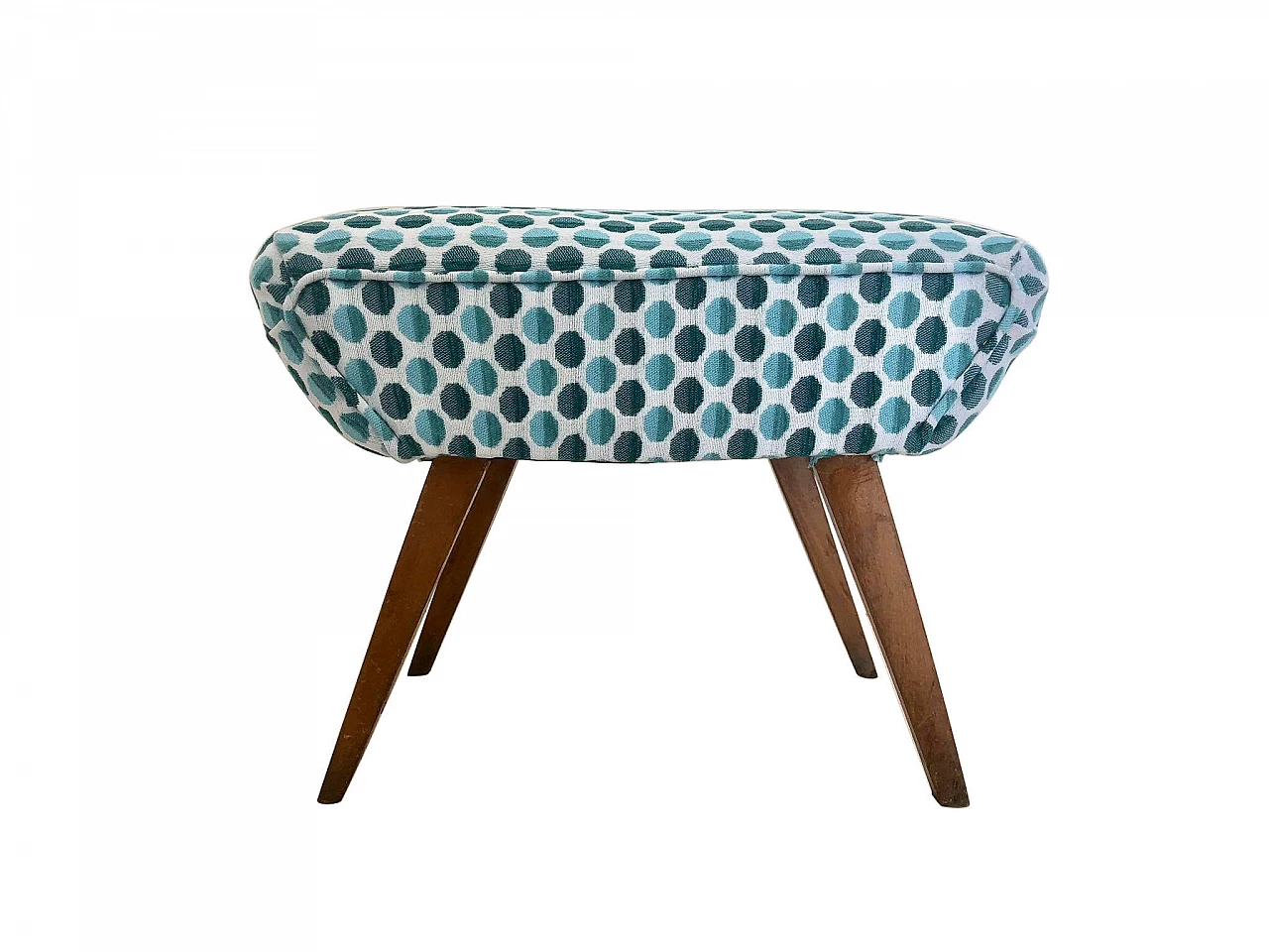 Footrest pouf with polka dot fabric, 50s 1104653
