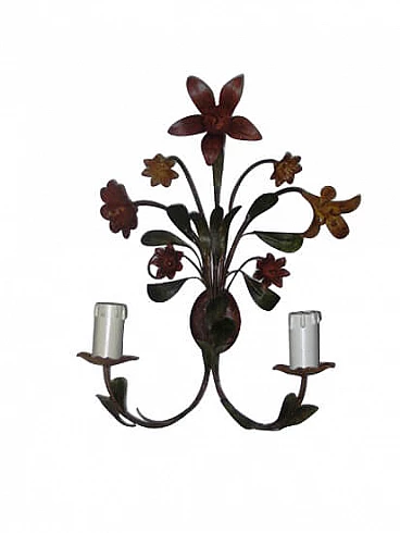 Pair of Bunch of flowers wall sconce