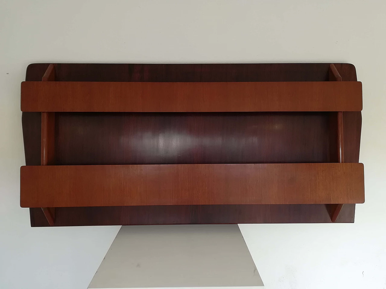 Teak and rosewood wall magazine rack, 1950s 1104891
