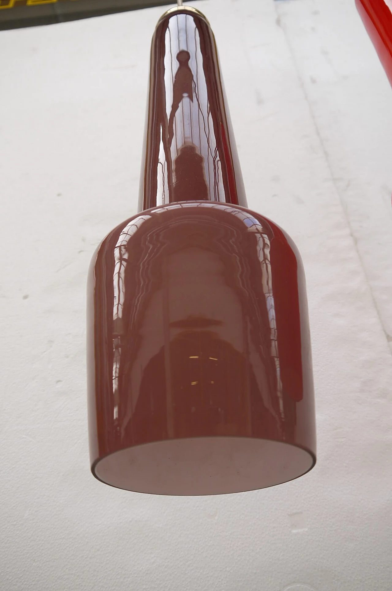 Tre lampade da soffitto in vetro incamiciato di Stilnovo, anni '50, firmate 1104993