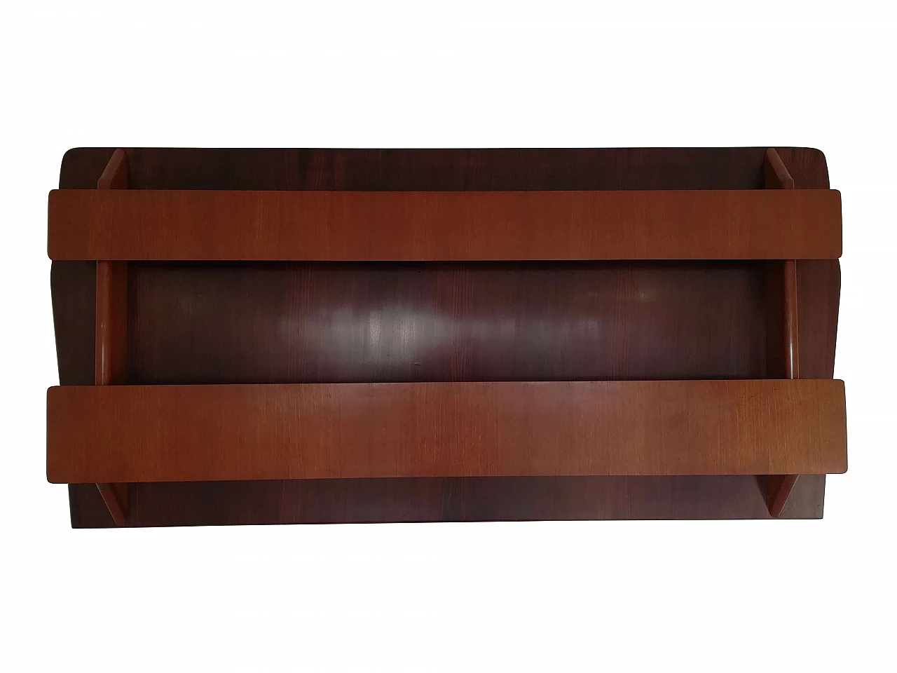 Teak and rosewood wall magazine rack, 1950s 1105116