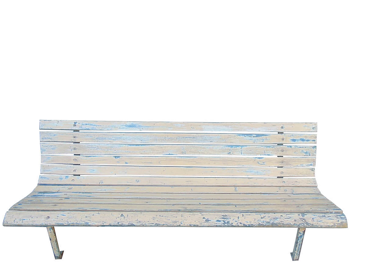 White wooden railway station bench, Italy, 50s 1105390