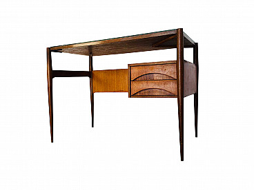 Wooden desk Gio Ponti style, 1950s