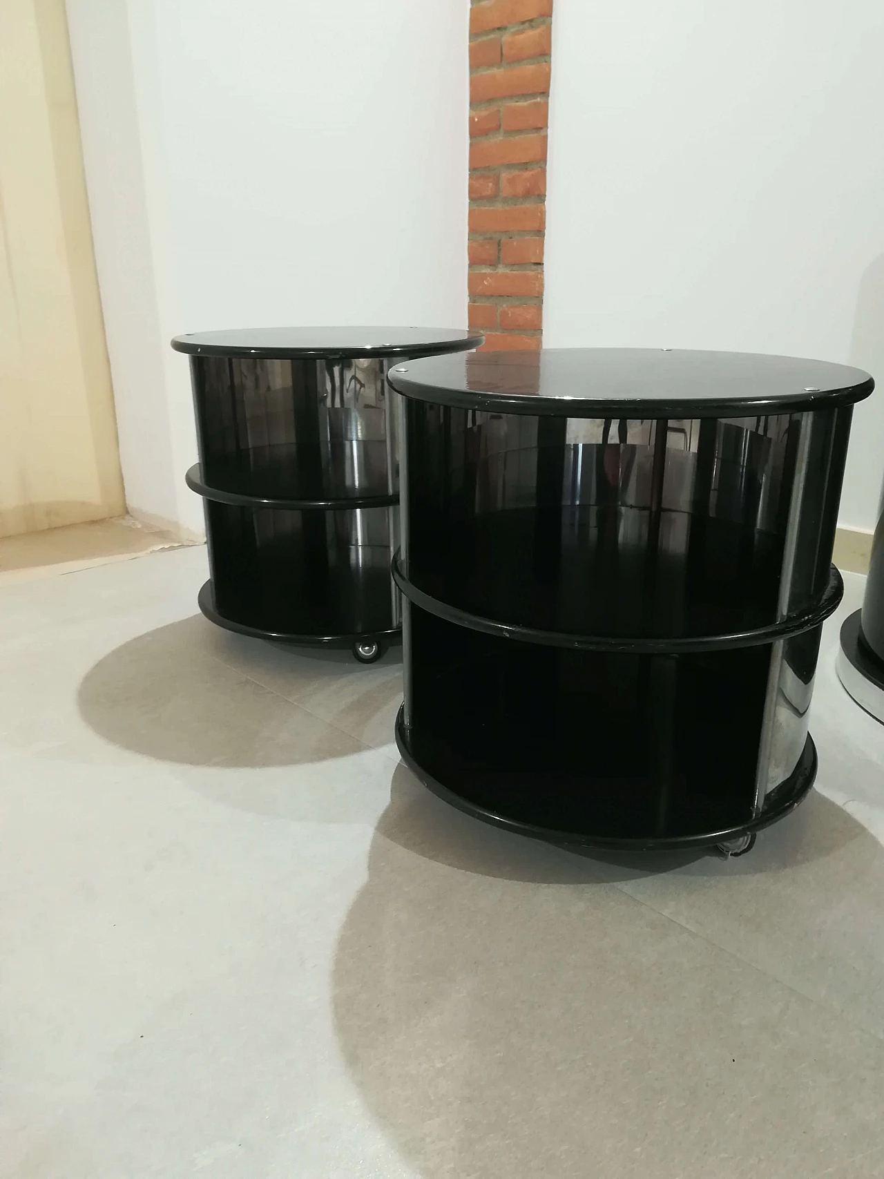 Pair of bedside tables in Willy Rizzo style, 60s 1105814