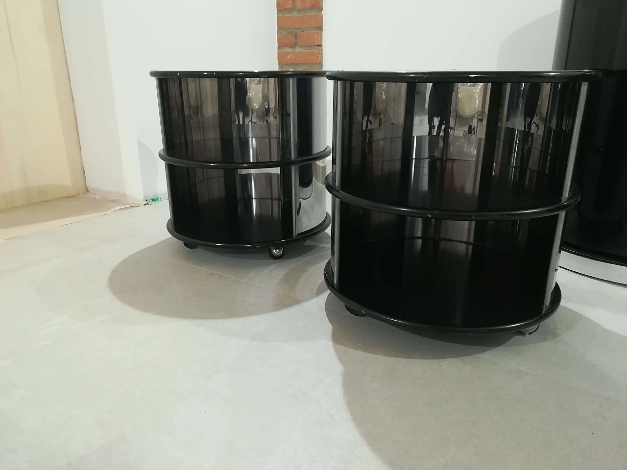 Pair of bedside tables in Willy Rizzo style, 60s 1105815